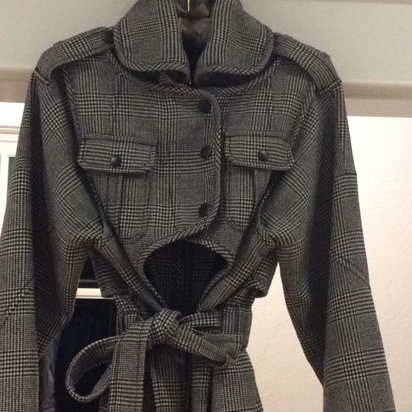 Marissa Webb plaid wool trench coat